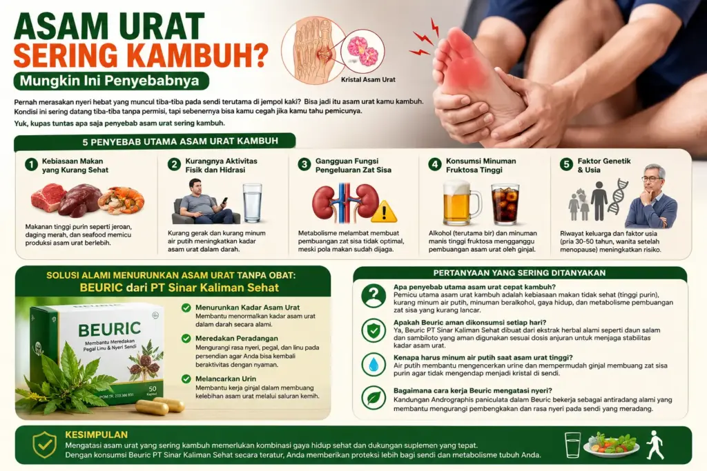 Penyebab asam urat sering kambuh